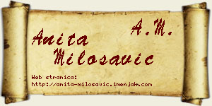 Anita Milosavić vizit kartica